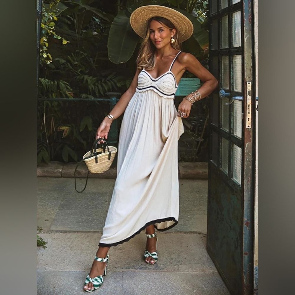 ZARA COMBINATION KNIT DRESS beach - Picture 2 of 15